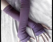Twilight Shade Arm Warmers - Dusky Plum Purple Bamboo Cotton - Gothic Yoga Belly Dance Dark Tribal Running Cycling Boho Goth Vampire Light