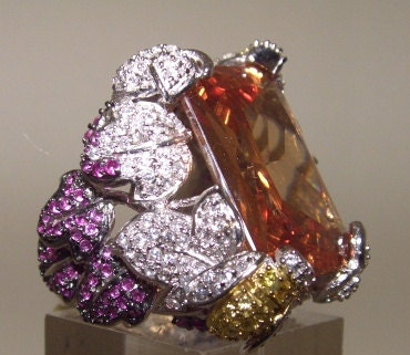 Victoria Croft Designer ring genuine emerald cut golden citrine