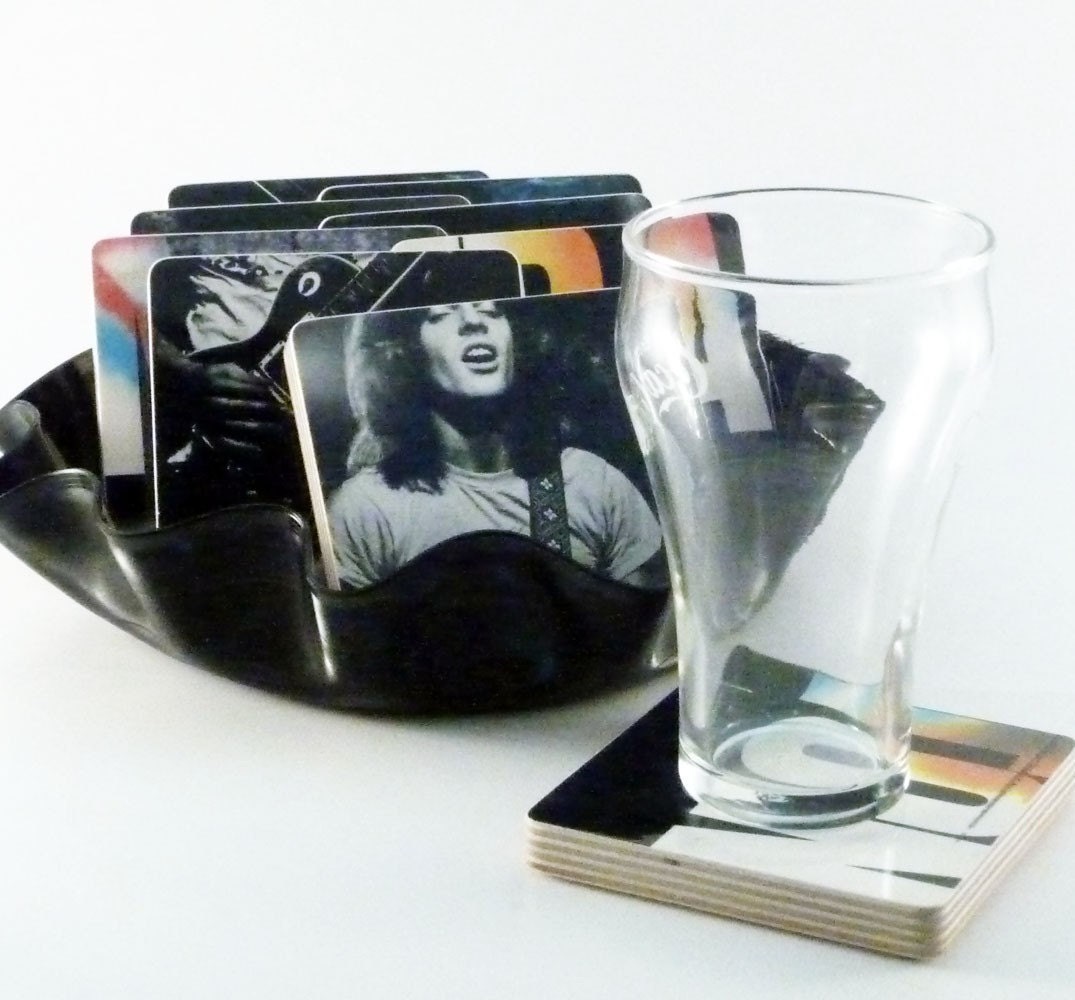 Coasters with basket from PETER FRAMPTON 1975 Album C Record Album