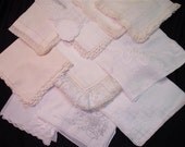Handkerchiefs - Vintage Grouping of 11 - (D) - Hanky Panky - All White