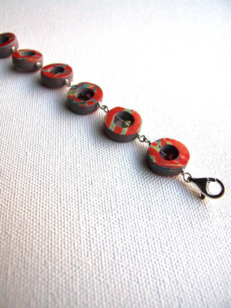 Red Mokume Bracelet