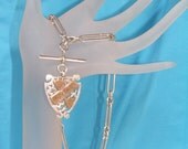 Antique Sterling Silver  Rose Gold Watch Fob Necklace dated 1899