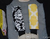 Cute Black Damask and Yellow Taza Car Seat Strap Covers