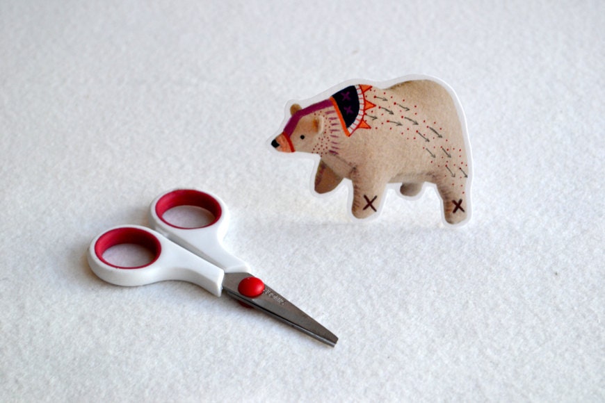 arrow spirit bear - large fabric art sticker