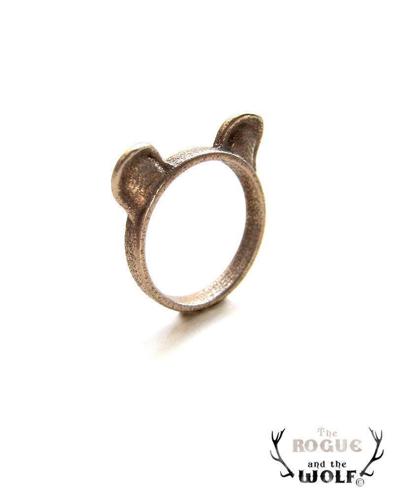 Grizzly Bear Ears Ring, brown bear ring, animal ring, cute ring, Kawaii ring, bear ears, grizzly ears ring, animal jewellery