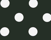 Tufted bench cushion, black, white, polka dot, oxygen, 30 L x 16 W custom sizes available