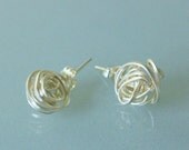 Silver Nest Stud Earrings