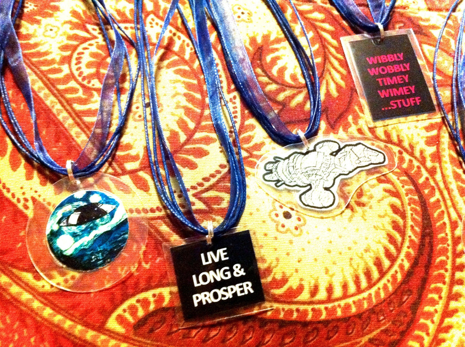 Live Long & Prosper,  Ribbon Necklace Inspired by Star Trek, Sci Fi Quote Jewelry by Bohemian Bear on Etsy.