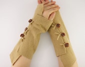recycled wool fingerless gloves arm warmers fingerless mittens wrists warmers arm cuffs beige camel eco friendly therougett curationnation - piabarile