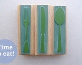 Rubber Stamp Set: Time to eat - Cutlery