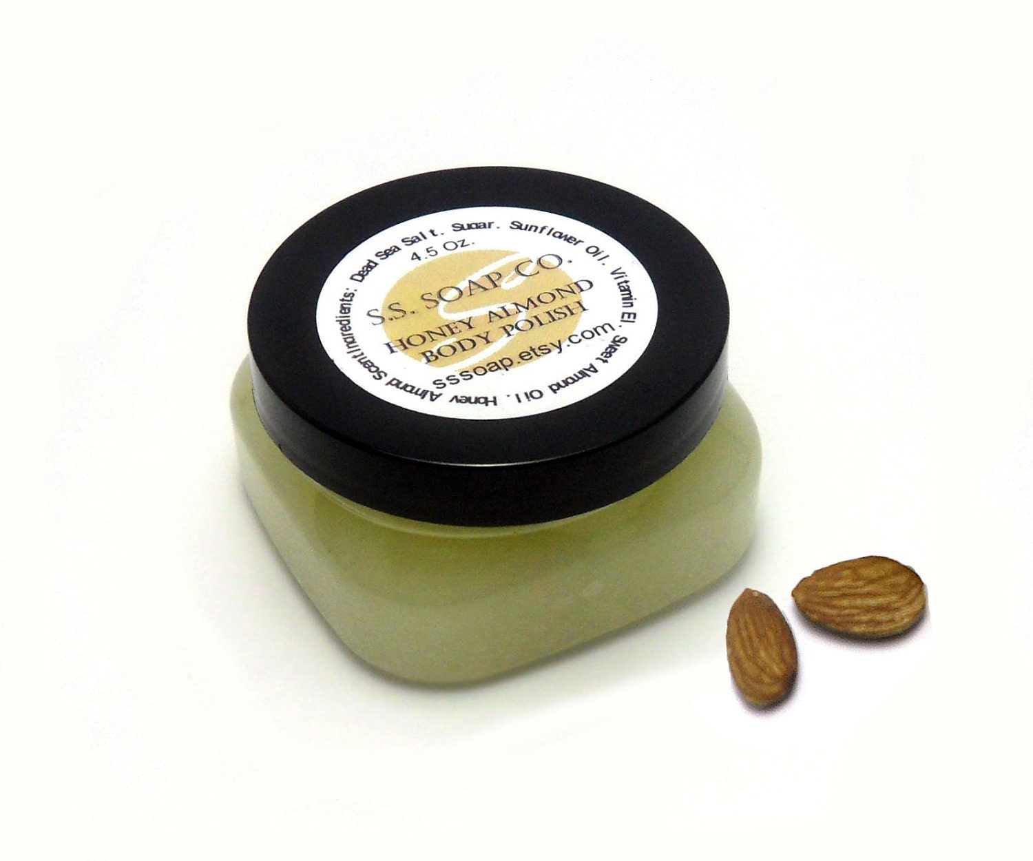 Honey Almond Body Scrub - Dead Sea Salt and Sugar with Vitamin E Oil