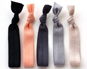 The Silk Hair Tie Package - 5 Elastic Solid Color Hair Ties that Double as Bracelets by Mane Message on Etsy