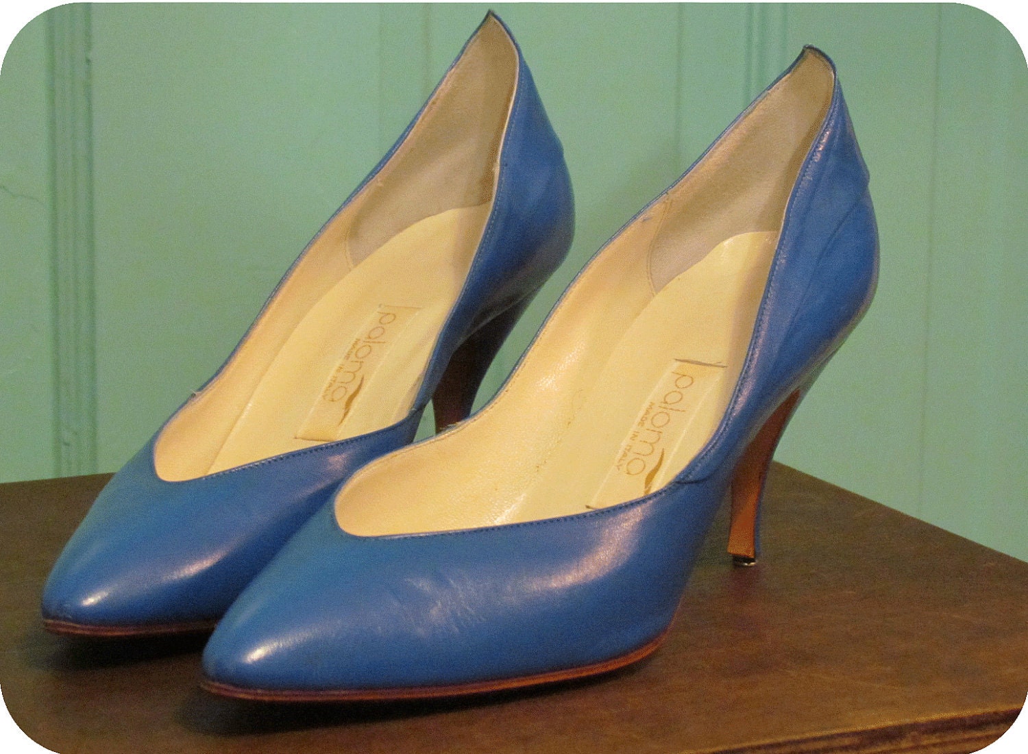 Vintage-1980s Royal Blue Paloma Heels