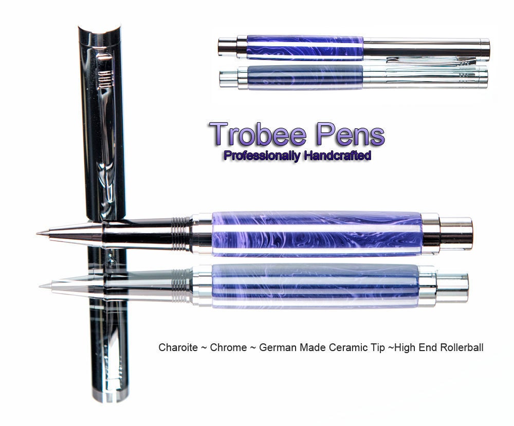 Writing pen custom handcrafted purple charoite pen