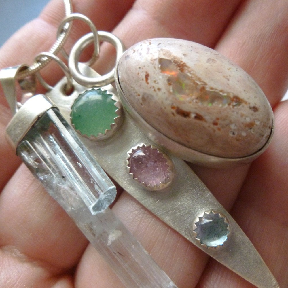 Upscale Gemstone Charm Necklace