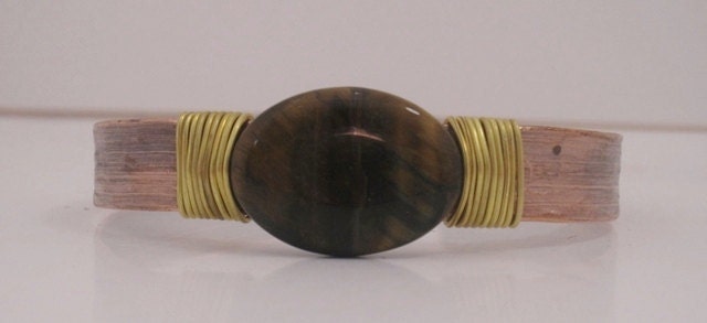 Copper Band with Tiger Eye
