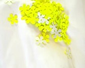 Confetti 150 Tiny Paper Flowers Neon Yellow Spring