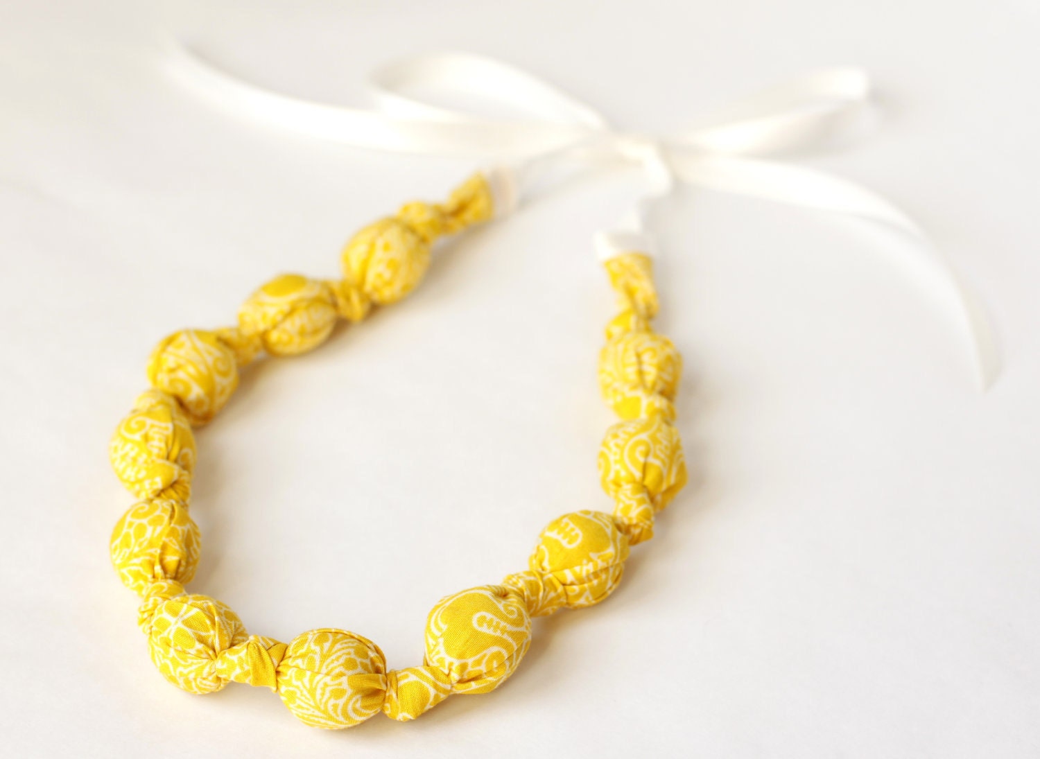 Fabric Necklace- Sunshine Yellow