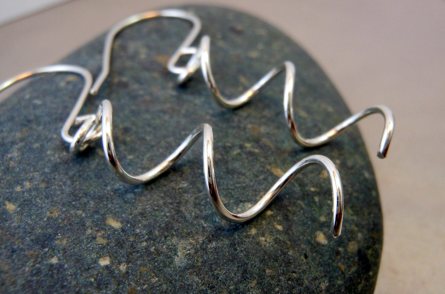 Earrings Sterling Silver Spiral Modern Minimalist