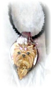 Hand Painted Dog Breed Murano Glass Necklace Jewelry