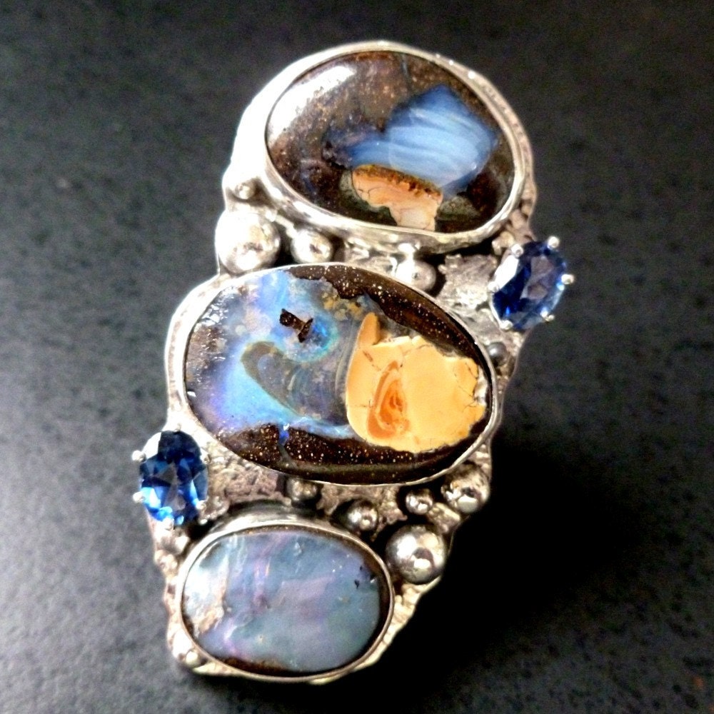 Boulder Opal Statement Ring