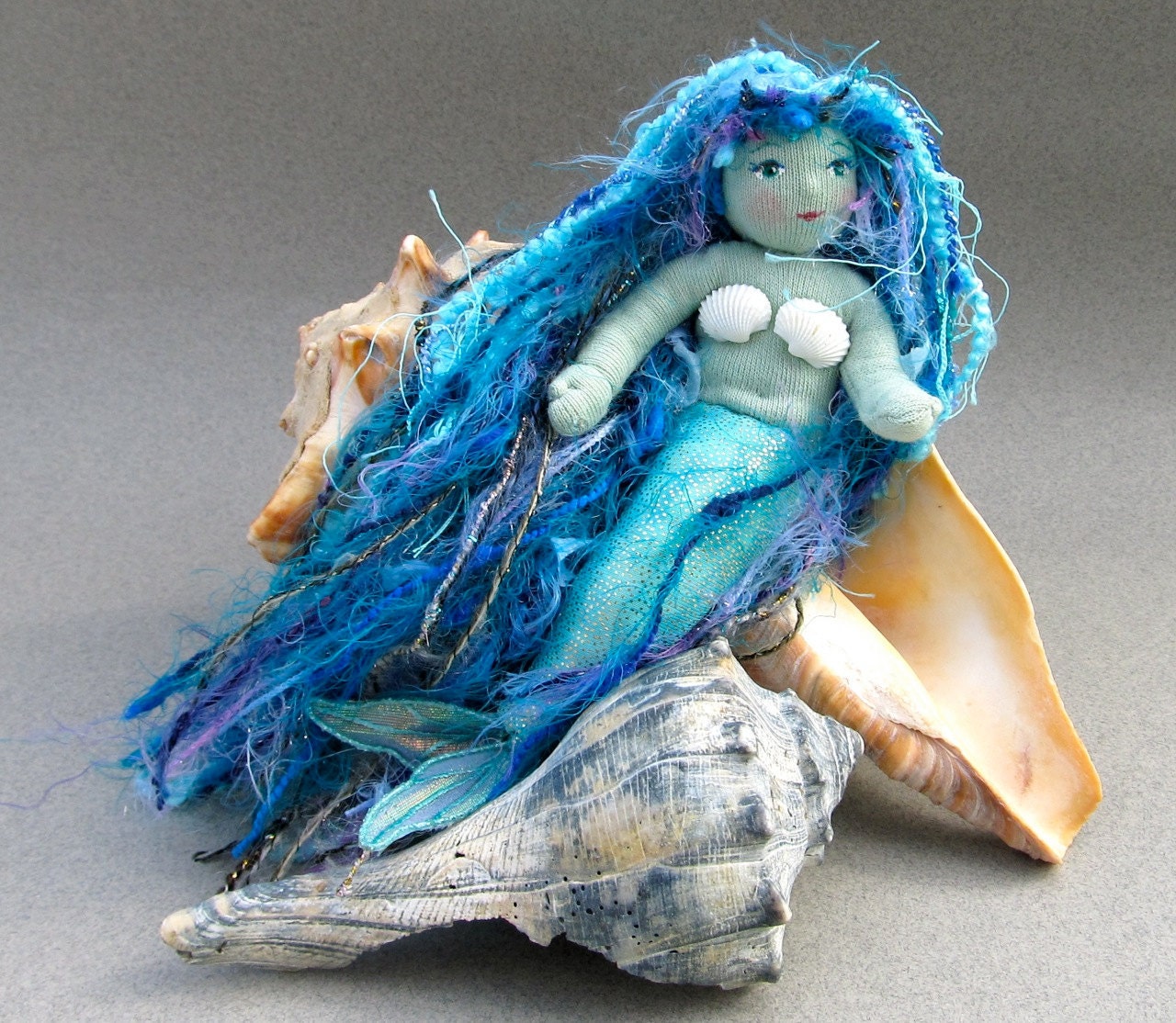 Cloth Art Doll - A little Mermaid Child