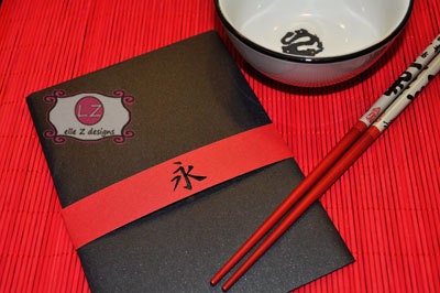 100 Kanji Eternity Belly Bands for DIY Wedding Invitations