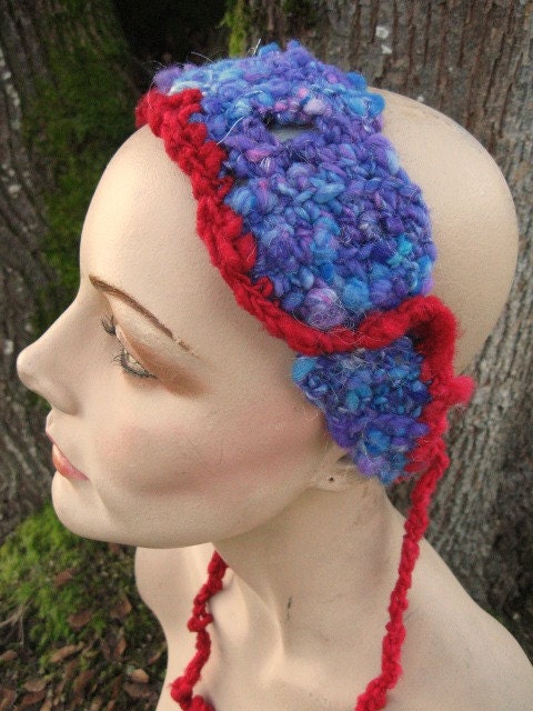 Art Headband- freeform crochet headband OOAK