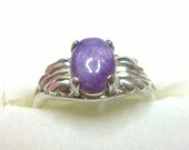 Charoite Ring Sterling Silver Leaf Purple Genuine Gem