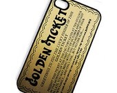 iPhone Case Gold Ticket iPhone Hard Case / Fits Iphone 4, 4S Metallic Satin Golden Shine