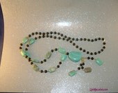 Focus Your Intentions Pendant Necklace - Reiki Infused Turquoise Gemstones & Onyx Beads Necklace - 3639