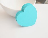32 Turquoise heart die cuts (2.5 inches) in textured cardstock