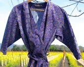 Plus Size Womens Robe. Dressing Gown. Wrap. Knee Length. In the Vineyard.