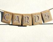 Mini CARDS Kraft and Burlap Banner, Custom Colors Available