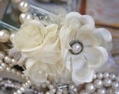 Ivory Bridal Hair Flower Clip, Flower Fascinator, Wedding Headpiece, Pearl, Bridal, Wedding, Hair, Accessory, Ivory Wedding