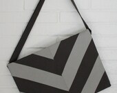 Chevron Cross body bag. Grey on Grey.