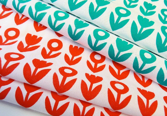 Screen printed Scandi style Tulip fabric by J Foster