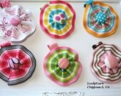 Girls Yo Yo Ribbon Sculpture Flowers. Fun Bright Spring Summer Fall Hair Bows.Pick One.  Free Ship Promo.