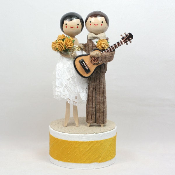 Custom Keepsake Wedding Cake Topper with ONE INSTRUMENT