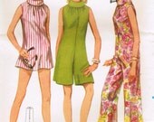 1960s Butterick 4474 UNCUT Vintage Sewing Pattern Misses' Jumpsuit in 3 Lengths Size 14 Bust 34