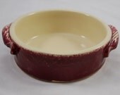 Burgundy and White Personal Size Casserole