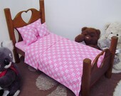 18"doll pink Modern pattern American girl doll Bedding set Pillow bedspread