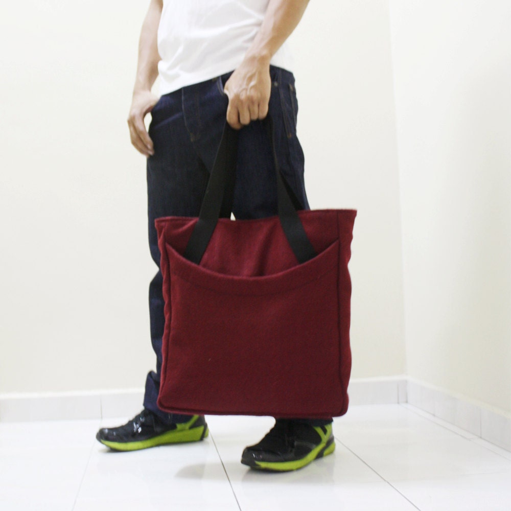 SIGNOR in Maroon - Tote / Double Straps Shoulder Bag
