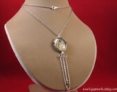 Steampunk Statement Necklace, Wire Wrapped Resin, Special Occasion Coppertronic Jewelry