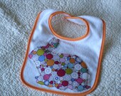 Bunny applique bib.  Ready to ship.  FREE shipping.
