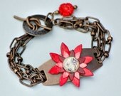 Marchino Cherry Blossom- Vintaj Natural Brass Bracelet