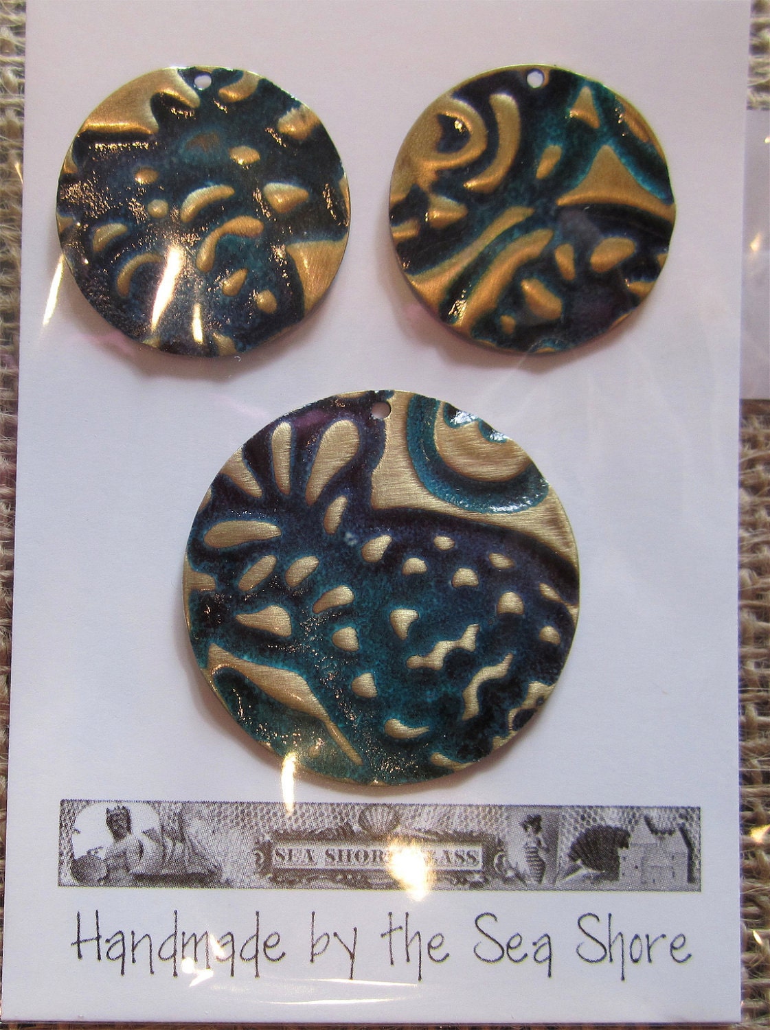 Vintaj Natural Brass altered pendants and charms