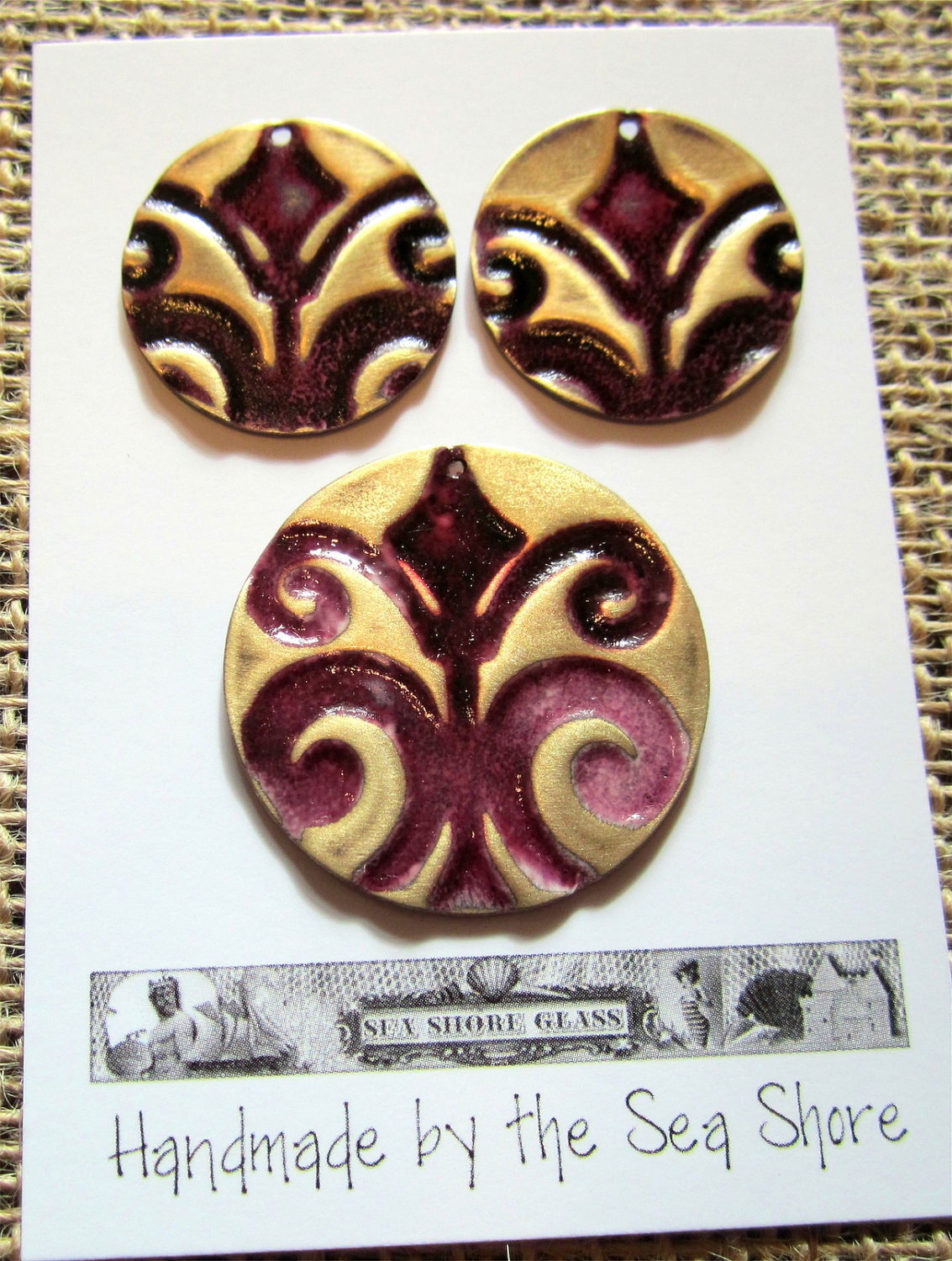 Vintaj Natural Brass altered pendants and charms