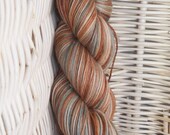 Levi Pants fingering weight brown and blue mix Superwash merino blend sock shawl yarn Bare Sheep Yarn