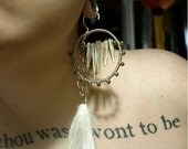 Mother of pearl with silver and feathers - ear weights